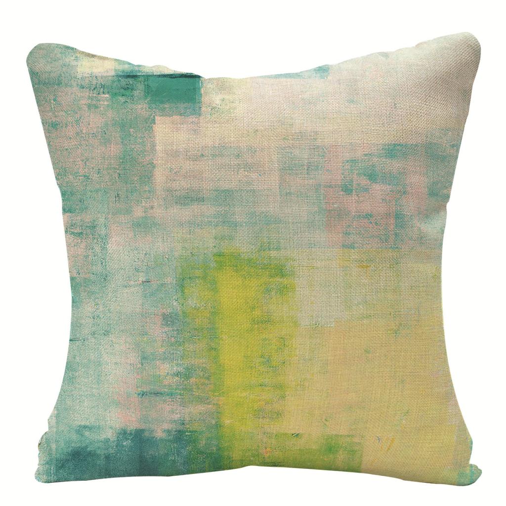 Home Oil Painting Geometric Abstract Pillow Case Sofa Pillow Cushion Cover