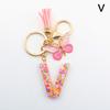 A-Z 26 Letter Pendant Keychain Tassel Butterfly Charms Keyrings Women Bag Ornaments Car Keychain Pendant