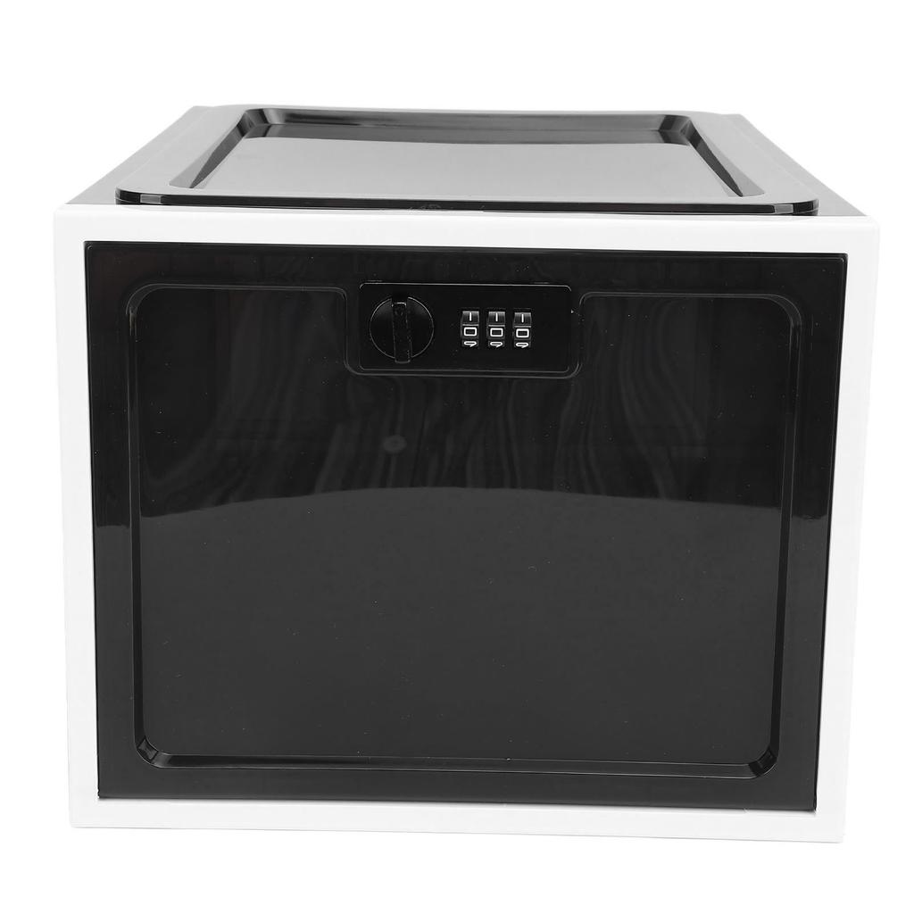 Fridge Lock Box Plastic Multifunctional Convenient Lockable Food Storage Cabinet for Home Black and