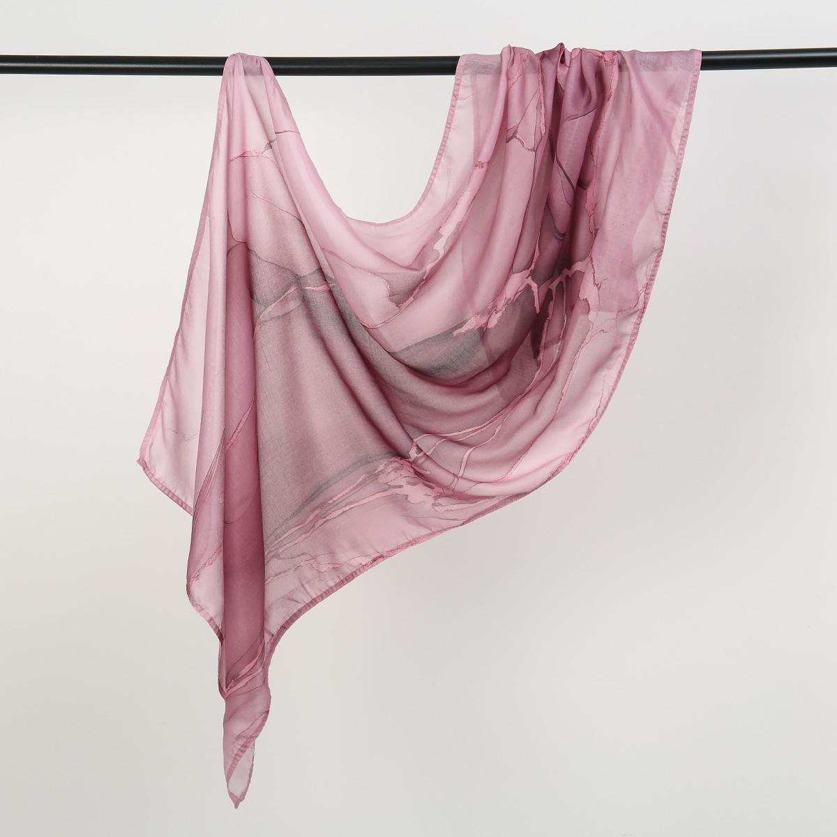 

New Muslim Hijabs Linen Cotton Watercolor Print Islamic Scarf Shwal Fashion Scarves Abaya Headscarf Head Wrap 180*70Cm