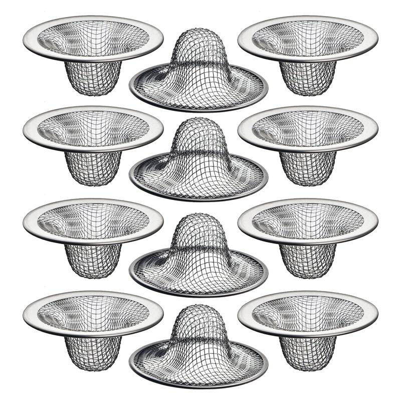 

12PCS 2.125Inch Top / 1Inch Basket- Mesh Sink Drain Strainer Hair Catcher For Bathroom Sink, Utility, Slop, Laundry, RV срібний