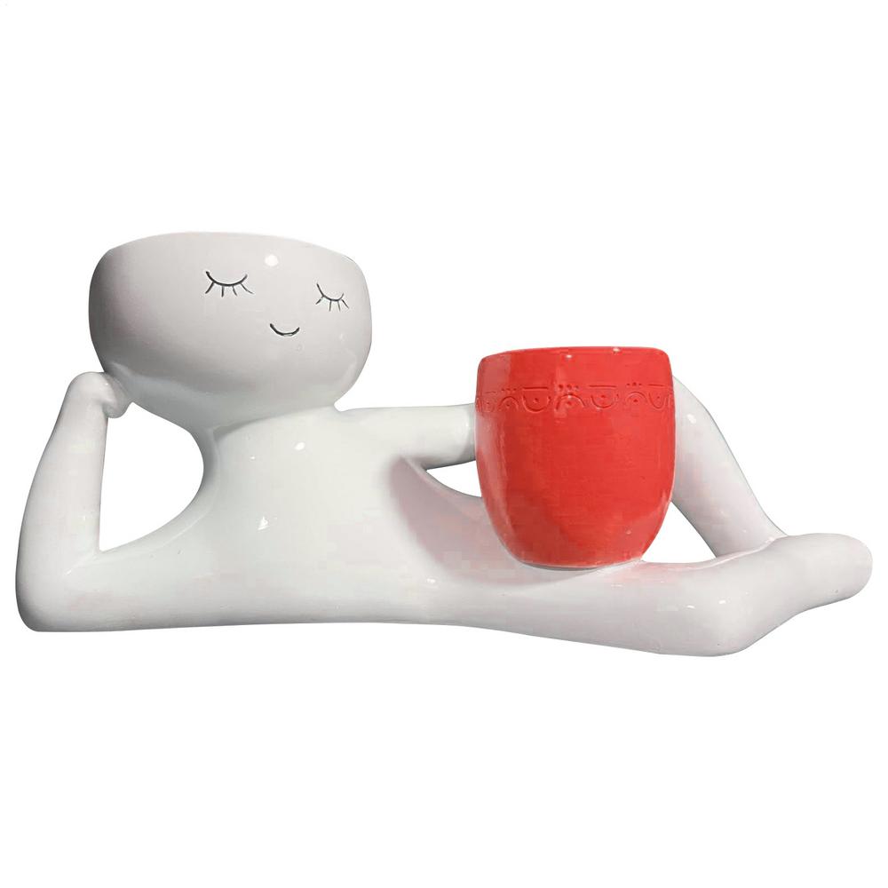 Unique Planter Resin Flowerpot With Drainage Design For Indoor Outdoor Garden Succulents Flowers Herbs Balcony Courtyard