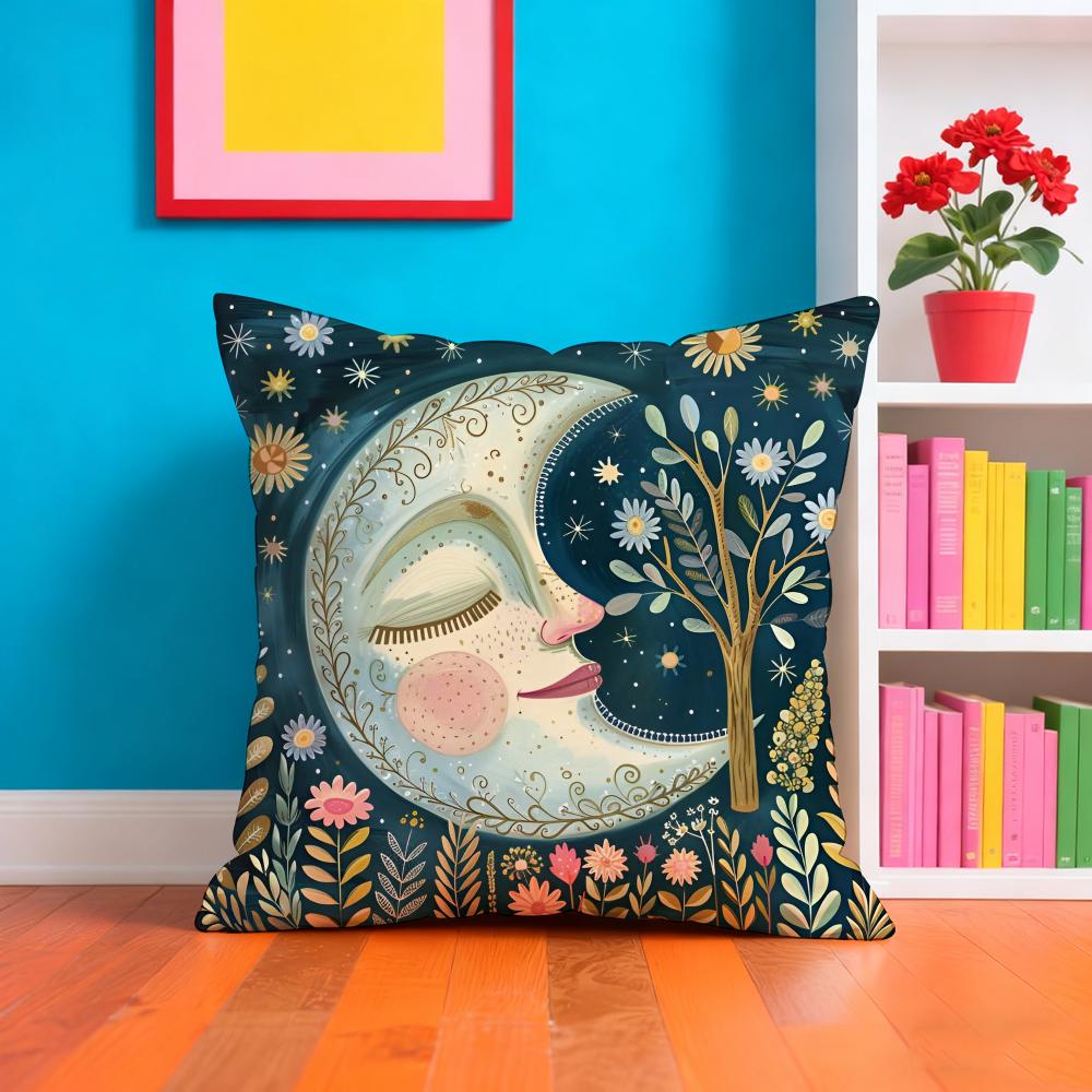 Nordic Midsummer Festival Cushion Cover Plush Fabric Soft Double Sided Print Home Sofa High Quality Cushion