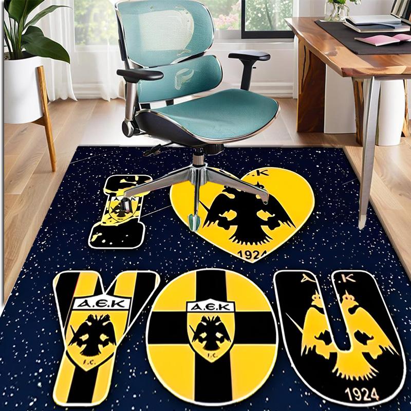 AEK Athens FC Pattern Rug, Indoor/Outdoor Mat, for Picnic, Gameroom, Bedroom, Office, Living Room, Home Decor Carpet, Birthday Gift
