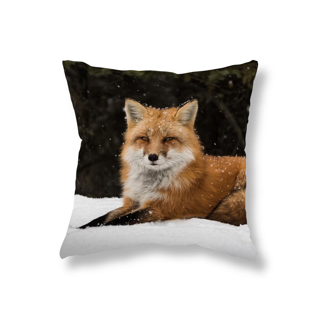 Cute Little Fox Throw Pillow Cover Animal Pillow Cover Sofa Car Decor Office Game Chair Cushion Cover Room Home Decor