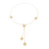 Sweet And Cool Ins Metal Three-dimensional Flower Tassel Necklace For Women's Fashion Y-shaped Thin Chain Long Necklace