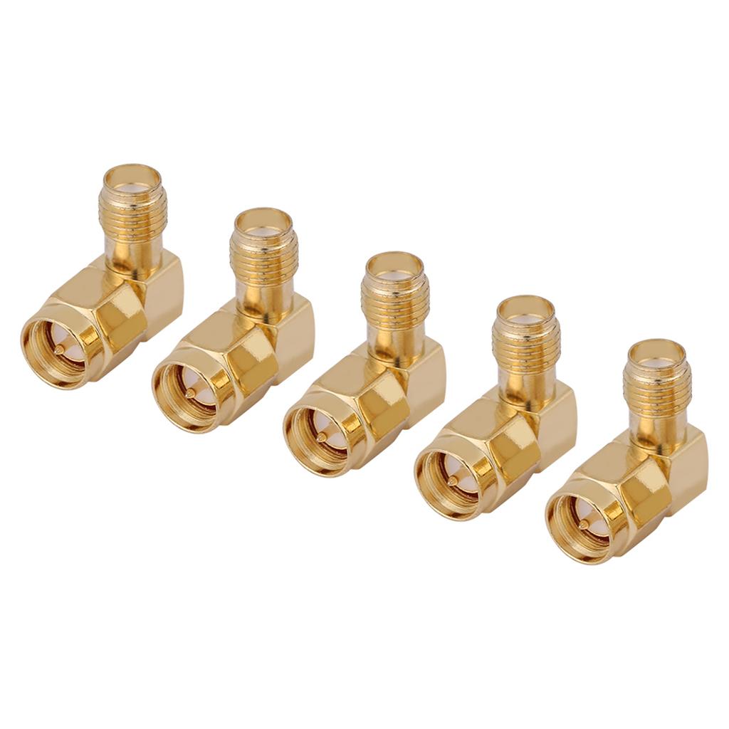 5 Pcs set SMA Male To Female Adapter Right Angle 90 Degree Connector for RF Connection