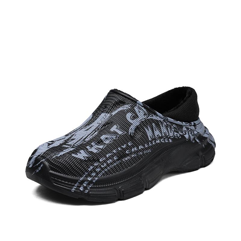 Modische Winterhausschuhe für Herren Warme Plüsch EVA Weichsohlige Plateau-Pantoletten Hausschuhe Indoor Netz-Hausschuhe Outdoor Laufschuhe Sandalen