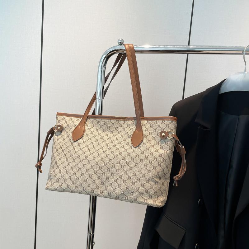 Moda nicho casual para mujer simple retro nuevo bolso tote de hombro portátil de gran capacidad para mujer