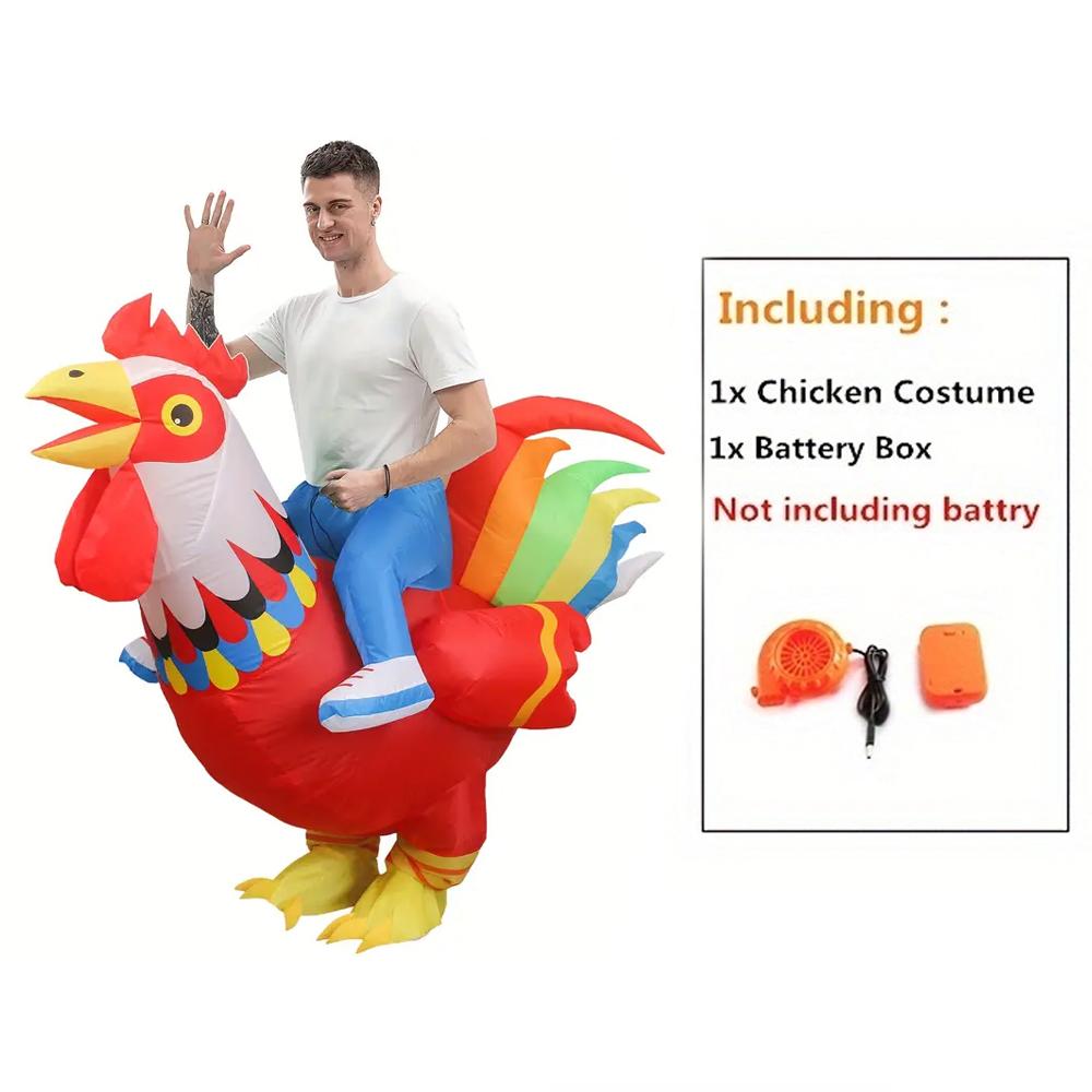 Halloween Costume Colorful Rooster Inflatable Costume Holiday Party Cosplay Cosplay Props Animal Performance Costume