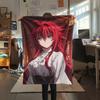 1PC Highschool Dxd Print Flannel Blanket, High Quality Comfortable for All Seasons, Home Decor, Warmth and Comfort, Perfect for Christmas Gifts