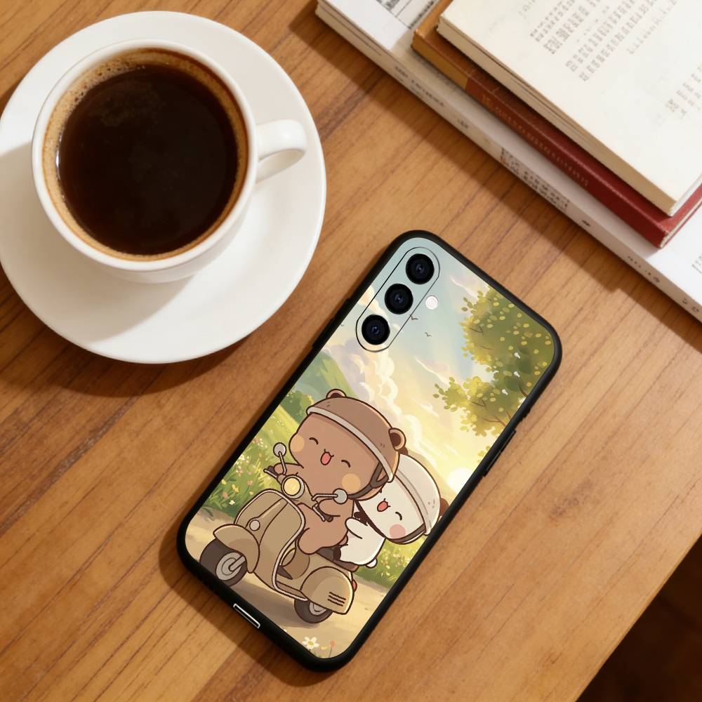 Cute Cartoon Bubu Dudu Phone Case Black Silicone Soft For Samsung Galaxy A73,A72,A71,A70,A53,A52,A51