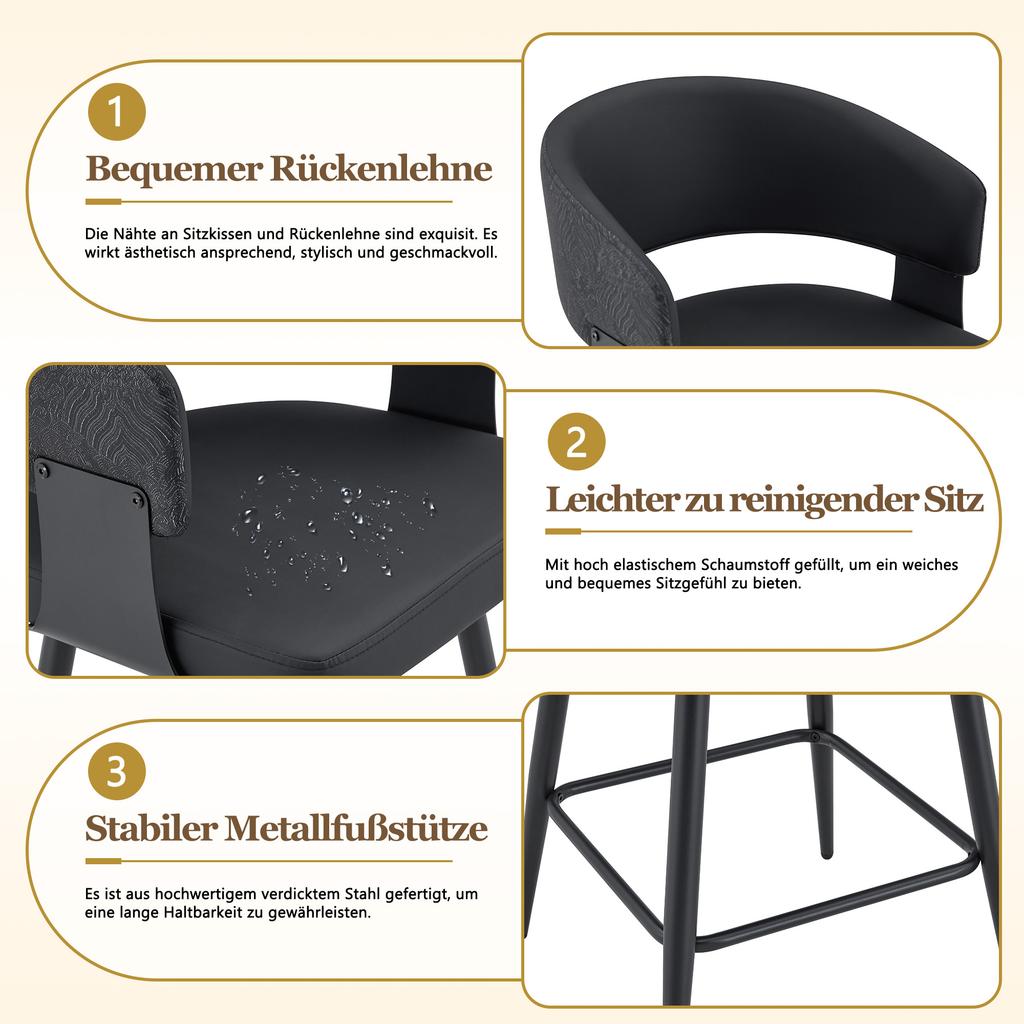 Modern Upholstered Dining Chair with Backrest and Armrests, Minimalist Restaurant Chair for Home, Kitchen, Hotel, Showroom, Mid-century Style