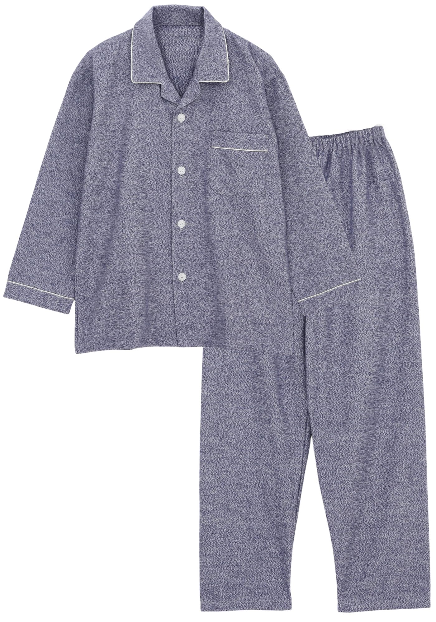 

Мужская теплая пижама Kaituck Family SUIMIN CARE, Сделано в Японии, 100% хлопок, Однотонная, Рубашка с длинным рукавом, Осень/Зима (3л, темно-синий)