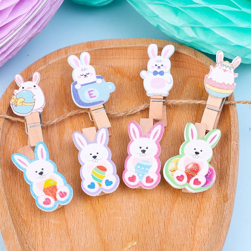 50/10Pcs Easter Crafts Bunny Clothespins for Crafts Photo Clip  Postcard Paper Pegs Home Bedroom Decoration Rabbit Accessories