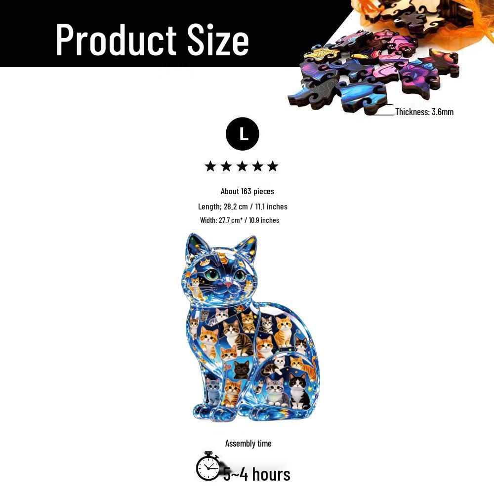 HOOLOOG Starry Sky Cat Wooden Puzzle & Piggy Bank Combo