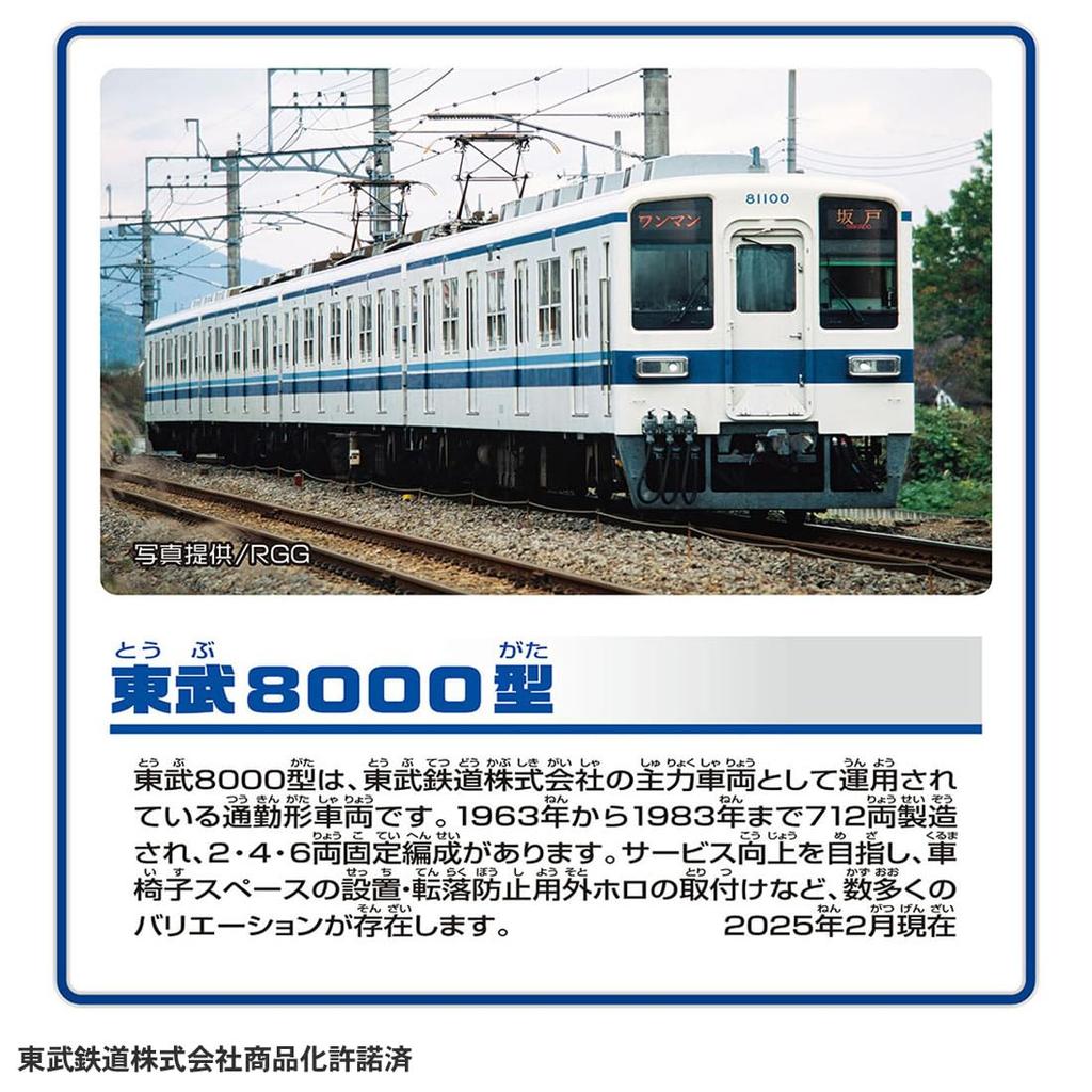 Takara Tomy Plarail Tobu 8000 Series Toy for Ages 3 and Up S-61 Train,