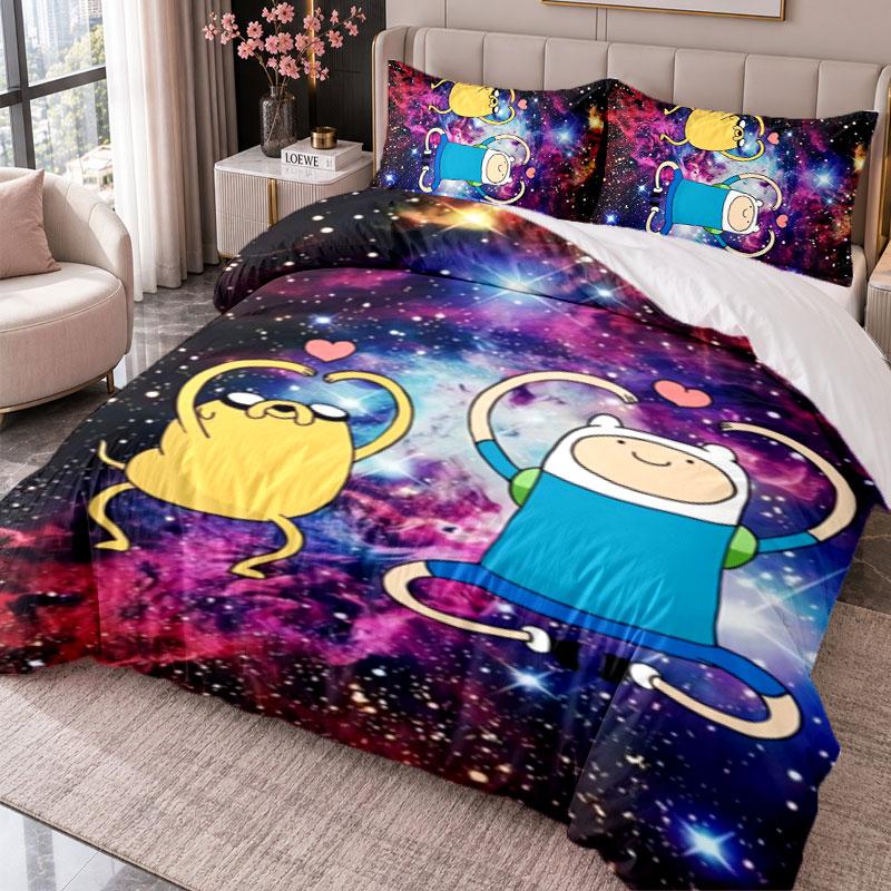 Adventure Time 3Pcs Bedding Set Duvet Cover With Two Pillowcases For Bedroom Home Decoration