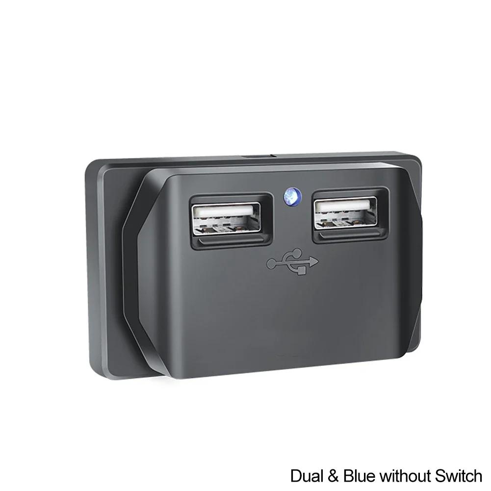 Car QC 3.0 USB PD Type C Fast Charger Socket 12V-24V with Switch LED Light Power Outlet Quick Charge for Motorcycle RV Boa