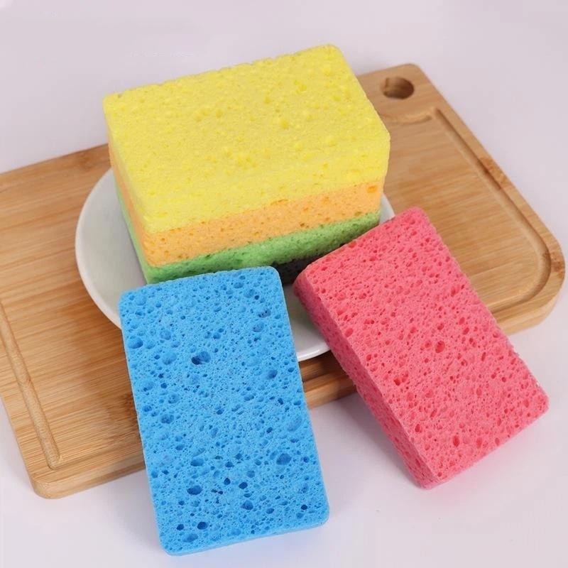 Thickened Wood Pulp Cotton Dishwashing Sponge Cloth Scouring Pad Absorbent Sponge Dishwashing Wipe
