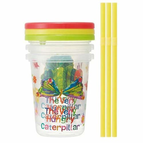 Skater 3 tumblers with straws 320ml The Very Hungry Caterpillar Made in Japan SIH3ST