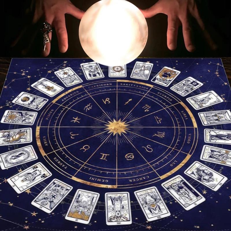 Square Flannelette Tarot Altar Cloth Board Game Pad Astrological Oracles Pad Table Cover Card Mat Divinations Tablecloth