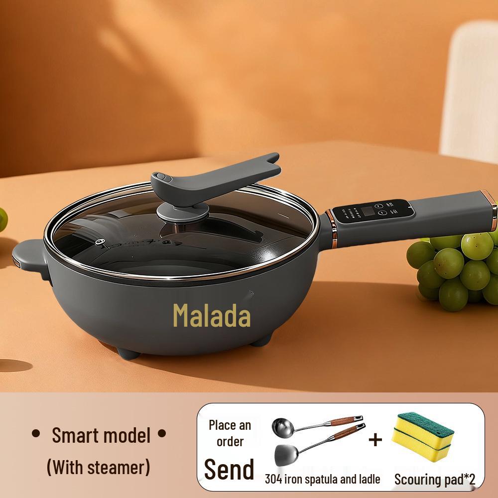 Smart Non-Stick All-in-One Electric Stir-Fry Wok and Cooking Pot for Dorms and Households