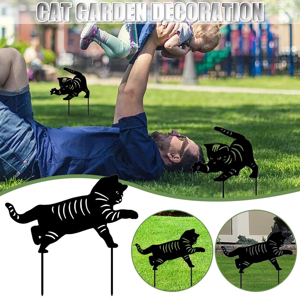 Garden Ornaments Cute Cat Acrylic Ground Plug Decoration Supplies Garden Insert Sign Yard Decoration Garden Ground Plug