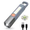 Smiling Shark SD1023 LED Flashlight Torch Light XPE Super Bright Flashlight with Hook Camping Light USB Rechargeable Zoomable