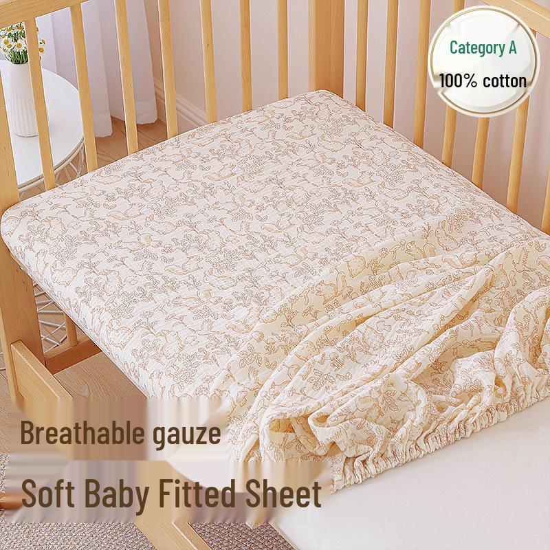 Дышащая двухслойная хлопковая простыня для детской кроватки  Четыре сезона  150x60