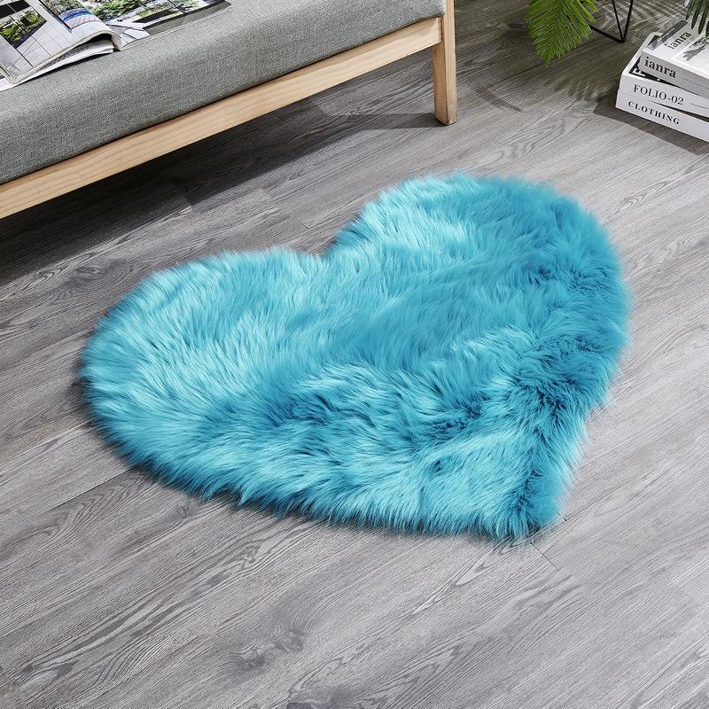 Washable Imitation Wool Plush Floor Mats for Bedroom