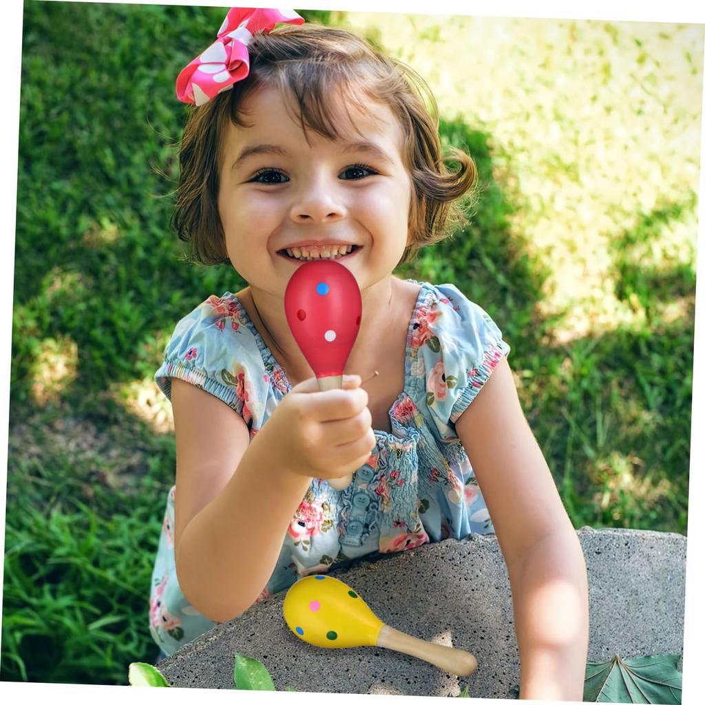 VICASKY Maracas Musical Sand Musical Party 10 Random Color Toys, Instruments, Wooden, Children's, Shaker, Hammer, Percussion, Kids, Instruments,