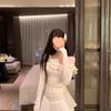 2025 Pure Desire One-Shoulder Patchwork Long-Sleeve Slim-Fit Women's Top - Autumn/Winter Style