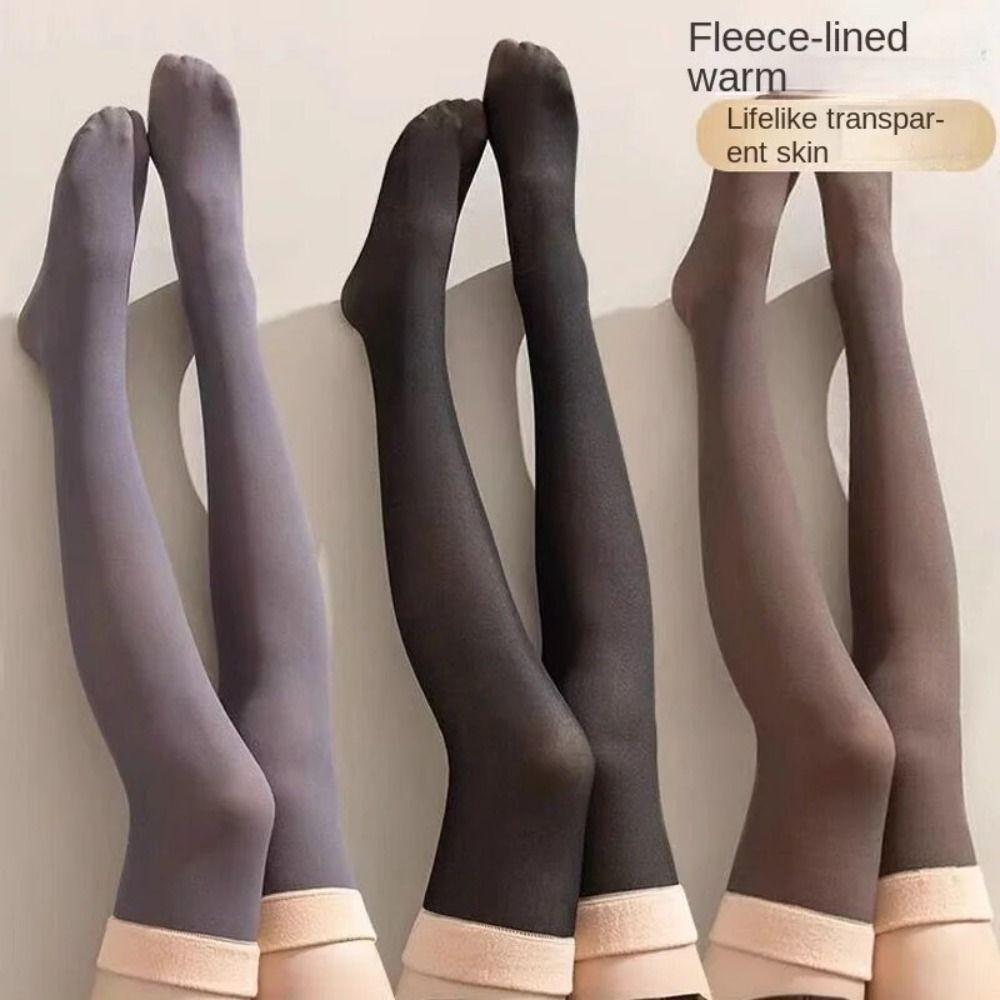 Velvet Translucent Stretch Socks Thickened Sexy Sock Boots Fashion Warm Knee Socks