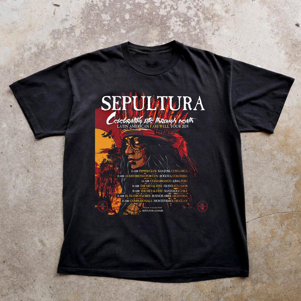 Sepultura Concerts Live Tour Dates 2026-2026 Black All Size Shirt L
