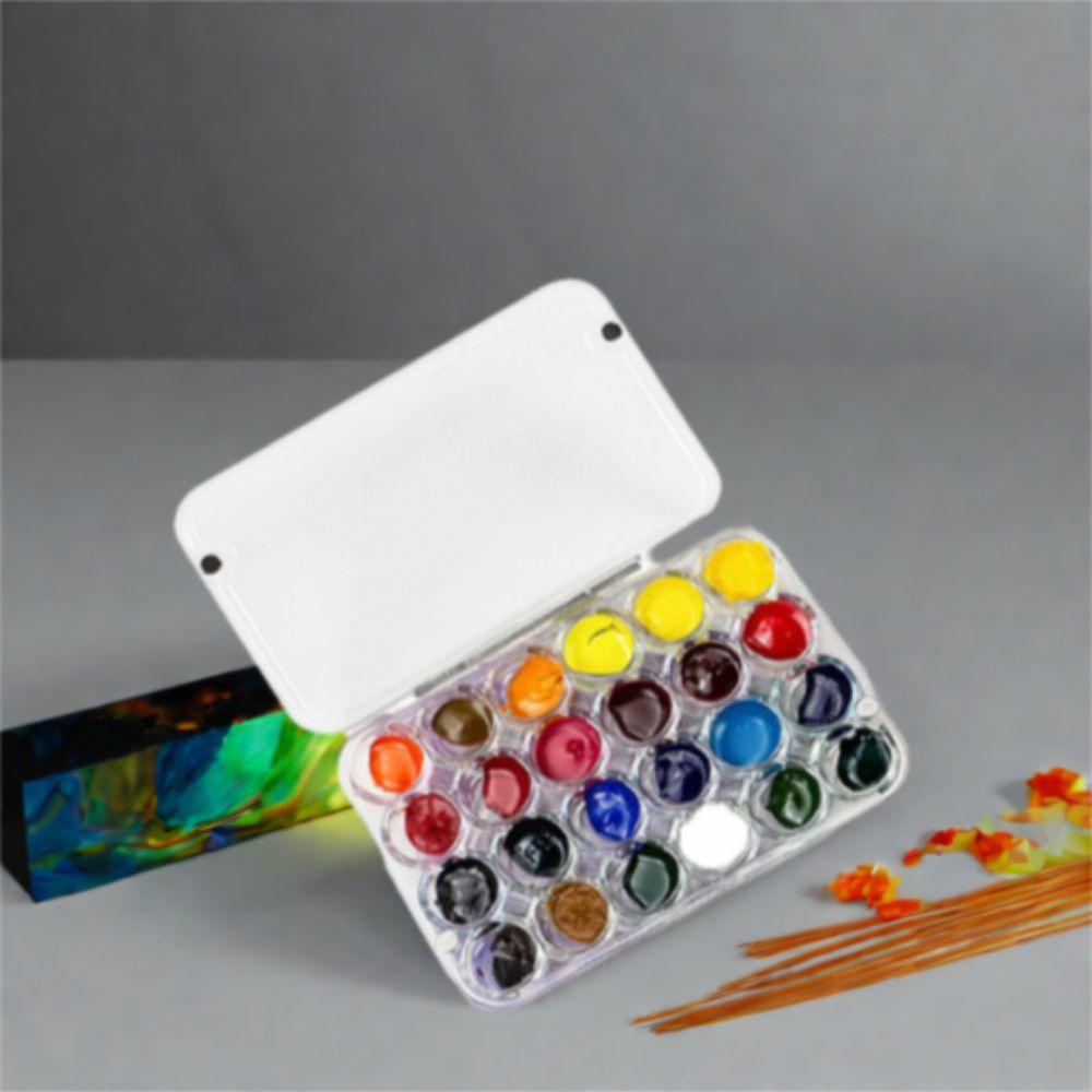 24 Grids Mini Watercolor Palette Acrylic Paint Box Art Supplies Watercolor Paint Tray  Offices