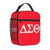 Custom Delta Sigma Theta Sorority Gift Lunch Bag for Women Reusable Oxford Bento Bag Portable Thermal Lunch Box for Work Picnic