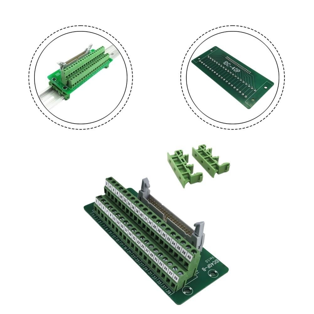 1pc IDC40P Type B Terminal Block (with Bracket) For PLC Motor Control, DIN Rail Mount For 10P To 64P IDC Series Connectors