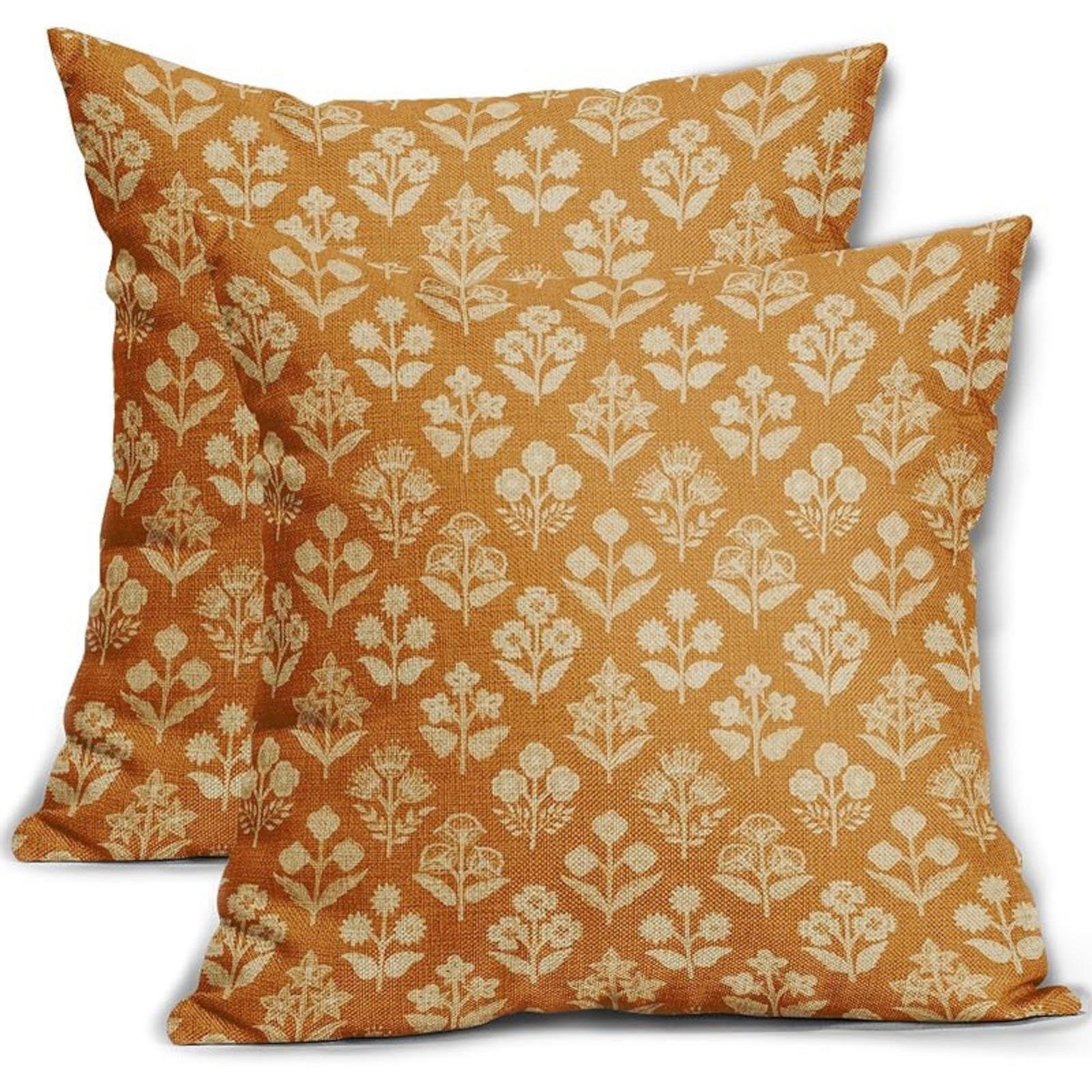 

Floral Pillowcase, Spring Plant Print Pillow Cover, Linen Printed Living Room Sofa Cushion Home Decor 1pcs