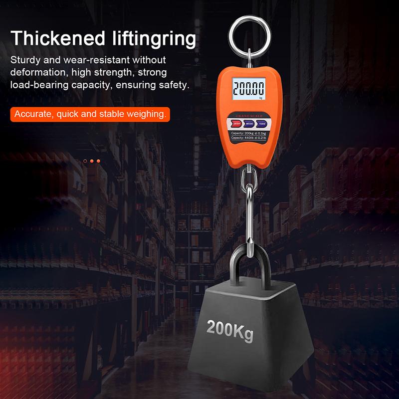 200Kg Electronic Luggage Scale Portable Digital Hanging Scales Lcd Display Travel High Accurate Handheld Weighing Tool