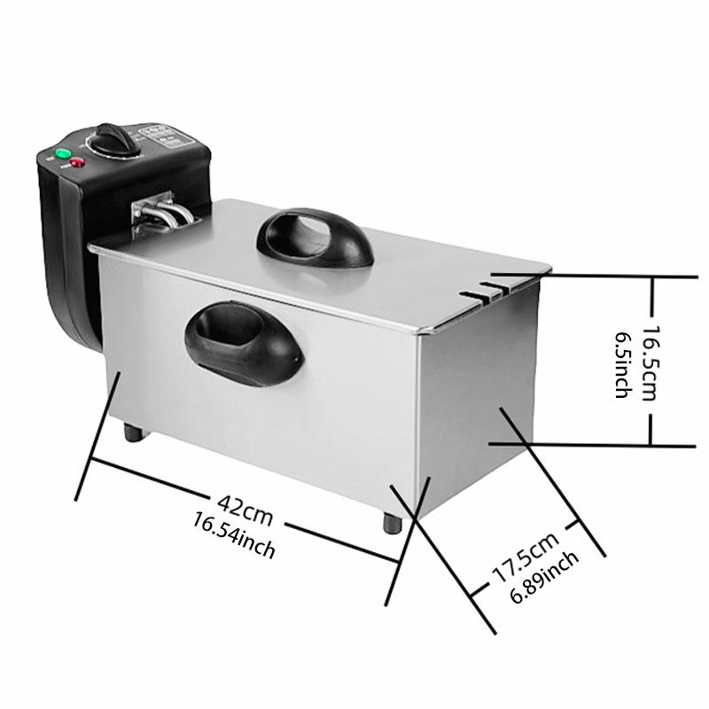 

2000W Electric Deep Fryers Oil Oven Adjustable Thermostat Fried Chicken Grill French 4L Fries Frying Machine Heating Cooker EU