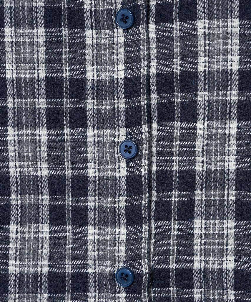 VIVABROWN 85-Viva077 Chess Slim Fit Long Sleeve Check Shirt Navy
