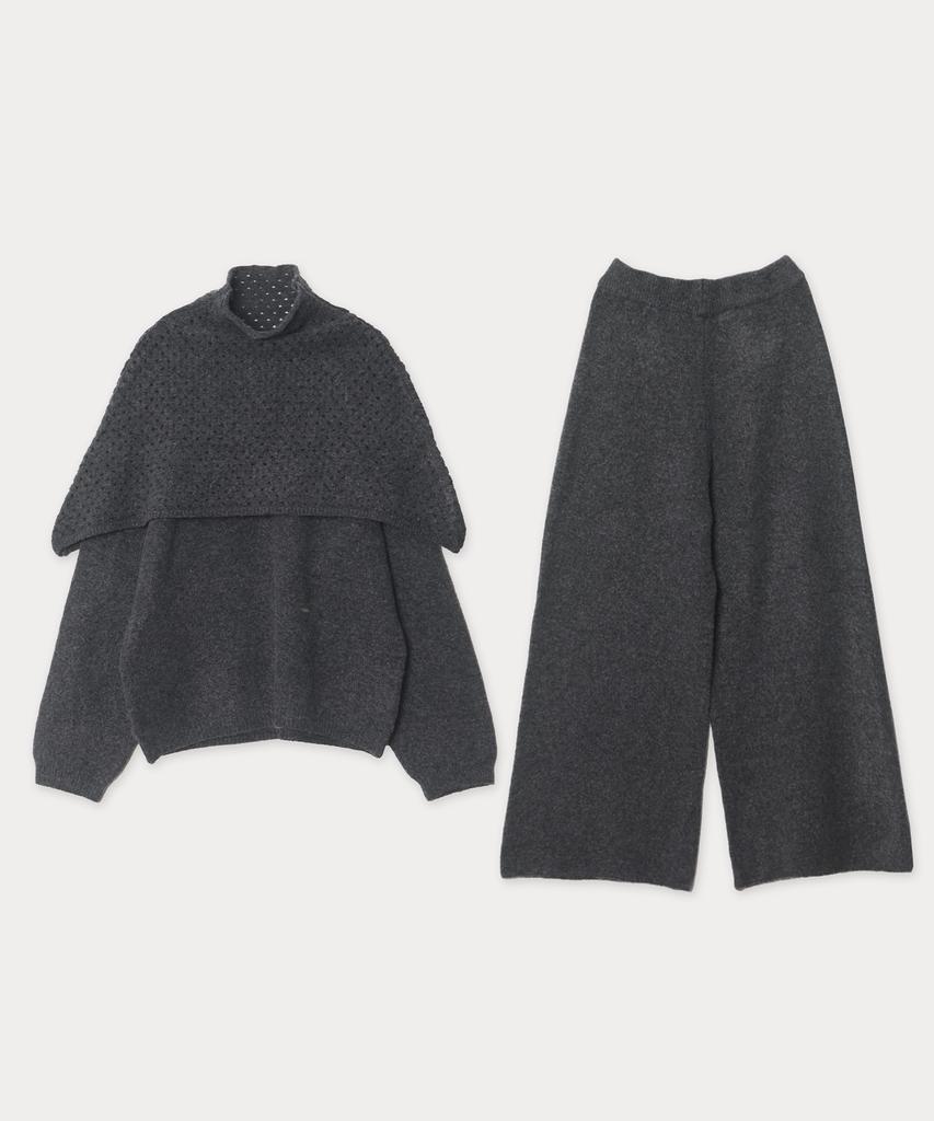 MAISONLEHAR Floating Knit Set (Round Neck Knit + Pants + Neck Warmer) 4 Colors