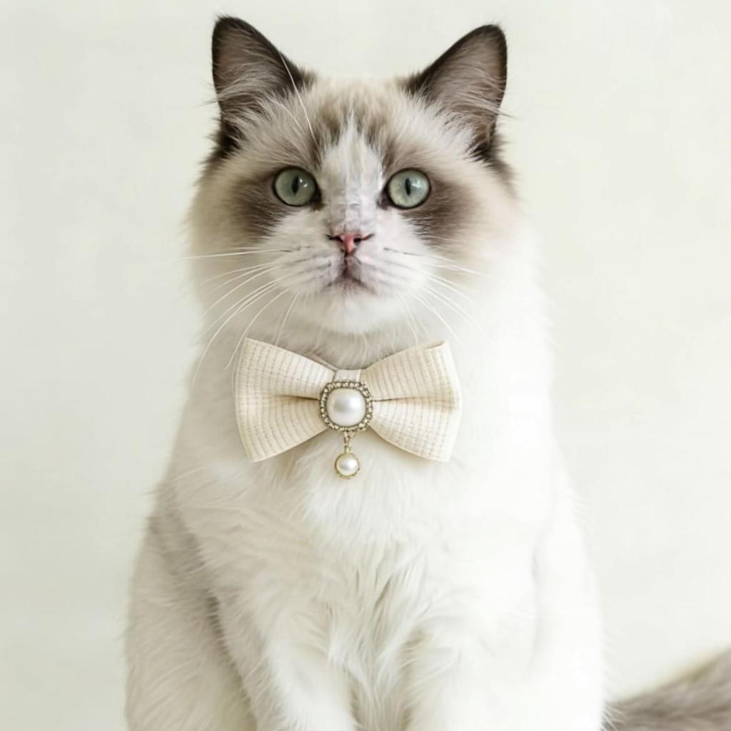 Retro Waffle Pattern Pet Collar with Pearl Pendant