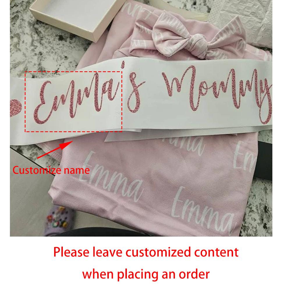 

Custom Baby Shower Sash Gender Reveal Sash Mommy To Be Baby Girl Boy Glitter Sash Birthday Newborn Mom Gift Party Decor Supplies 1pcs 9x150cm