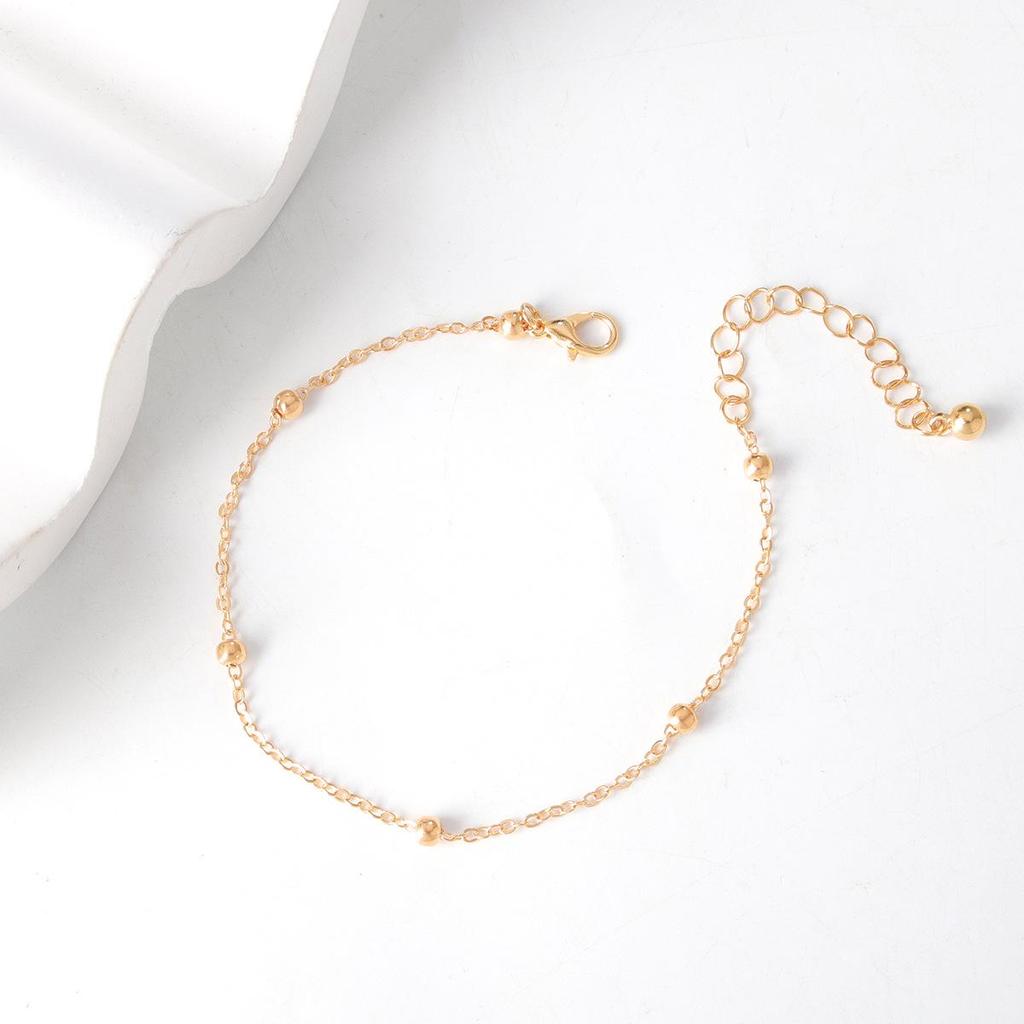 Korean Style Beaded Anklet: Simple, Fashionable, and Sexy Literary Design for Women