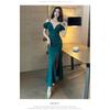Temperament light luxury high sense banquet suspender fishtail thin sexy night long dress summer new split dress