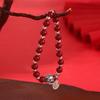 Chinese Cinnabar Zodiac Lion Bracelet for Luck & Fortune - Retro Style