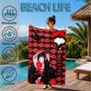 Anime Red Clouds On Black Background Beach Towel, Microfiber Beach Towel, Perfect For Pool, Beach, Travel, Home Decor Beach Party Fan Gifts