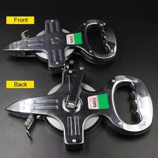 30/50/100m Handheld Stainless Steel Frame Ruler Tape Measure Measuring Tool